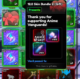 SHINYS / GAMEPASSES / BUNDLES !!! PROMOÇÃO PRA ACABAR - ANIME VANGUARDS