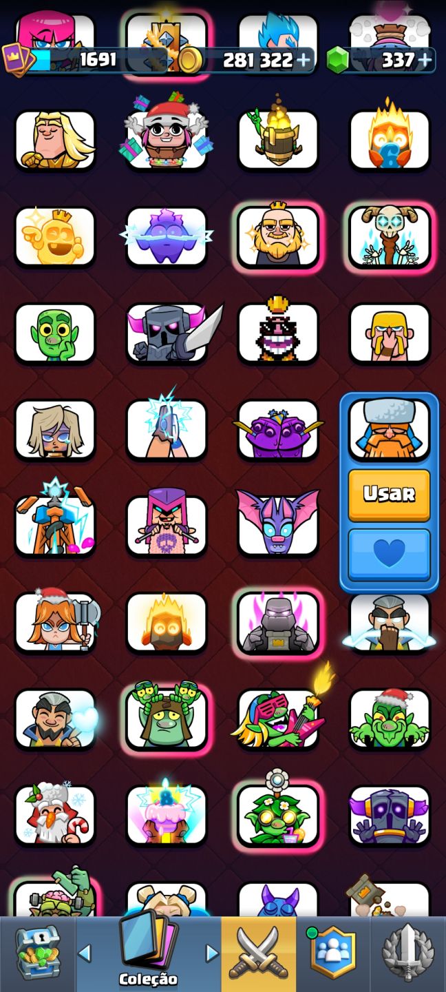 CONTA CLASH ROYALE ANTIGA E MUITO UPADA COM MUITAS CARTAS LVL 16 E COM RANKED