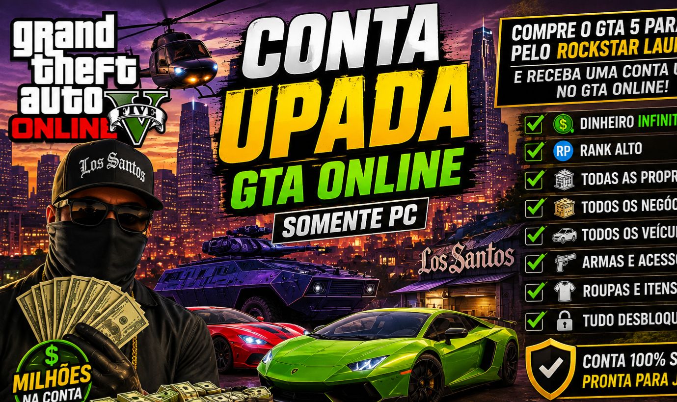 GTA 5 ONLINE PC CONTA COMPLETA COM TUDO DESBLOQUEADO!