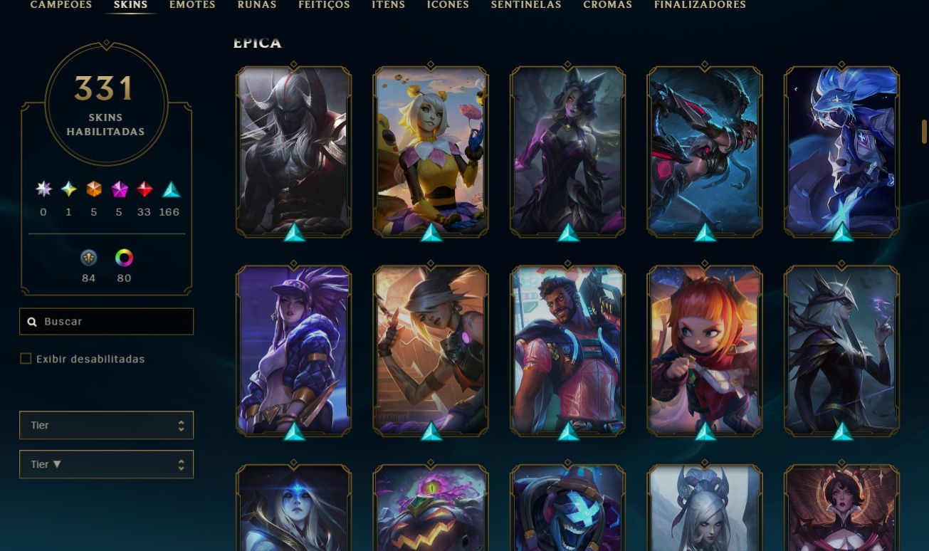 CONTA DE LOL COM 331 SKINS