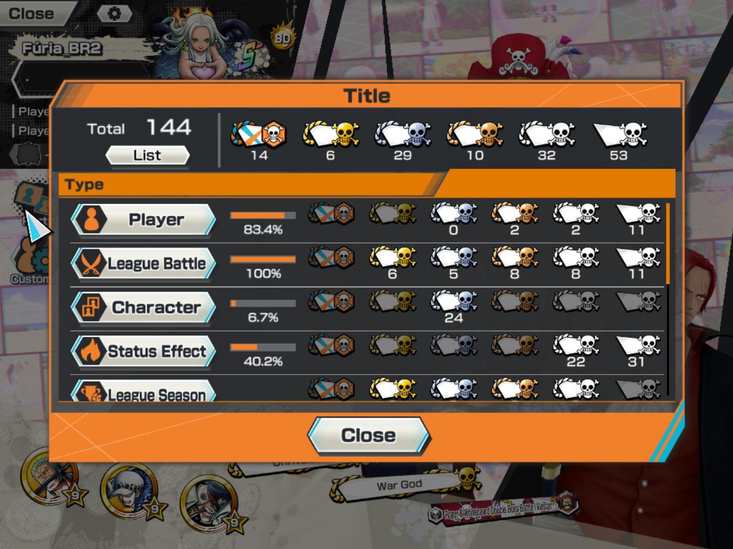 11 Ex / Level 149 / 80 HB / One Piece Bounty Rush