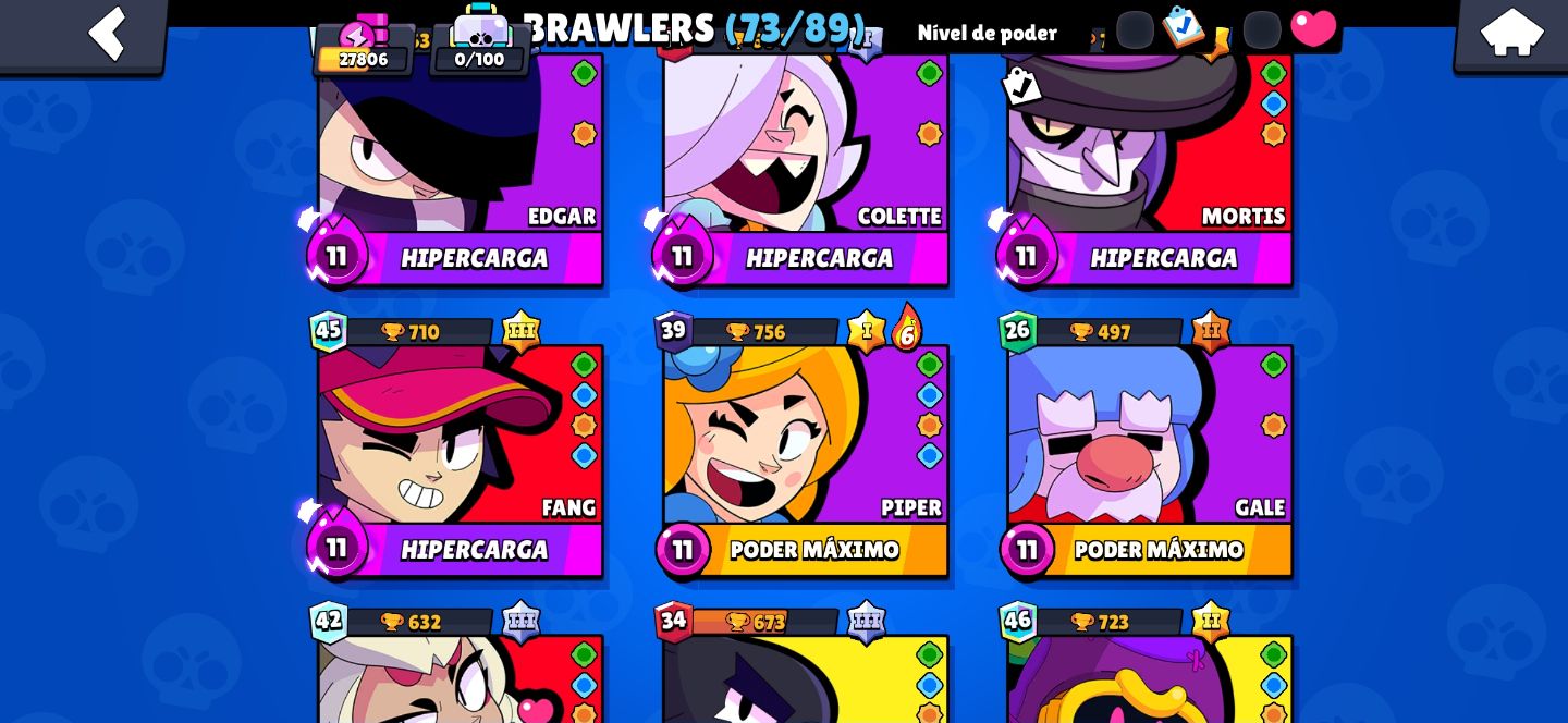 |MUITO UPADA| Conta Braw Stars 27800 Trofeus Muitos brawler lvl max
