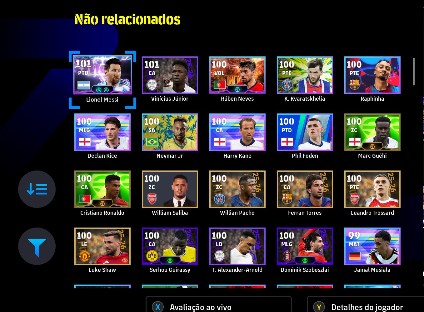 EFootball CONTA STEAM FORÇA 3168 | DROGBA 103 + JAVIER SAVIOLA 105 + LAMINE YA