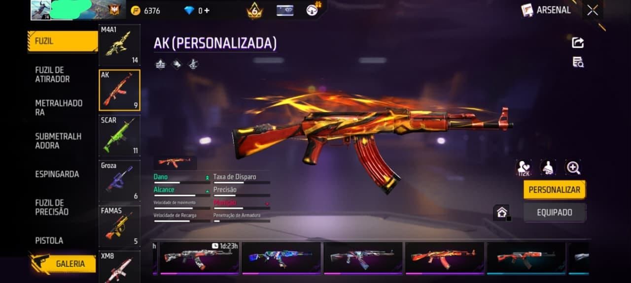 Conta Free Fire Gemada - PRIME 6 - NVL74