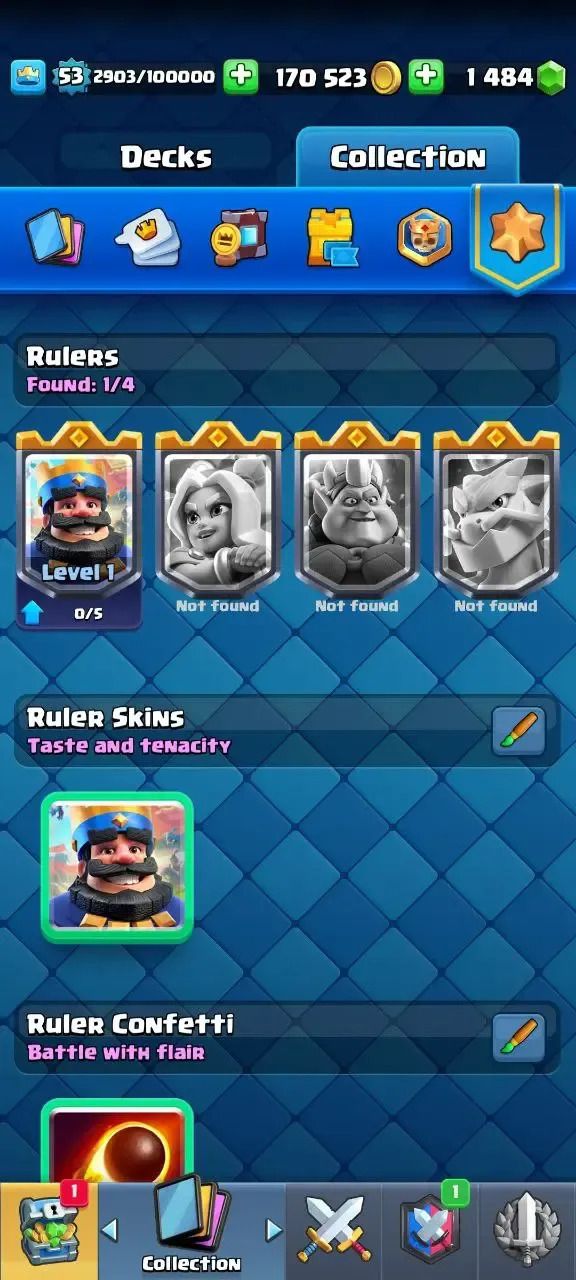 Conta Clash Royale nível 53, 9134 troféus, 48 cartas máx, 95 emotes, 1484 gemas