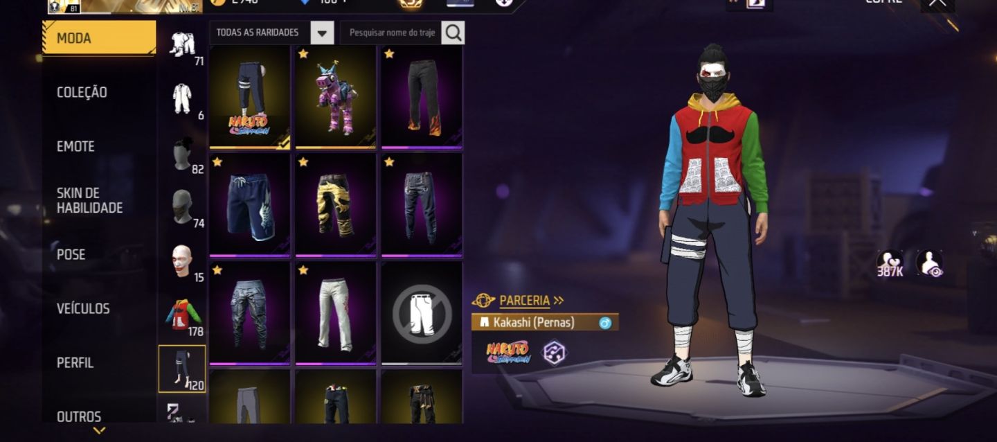 Conta ff level 81 com jaqueta pringles e troca nick