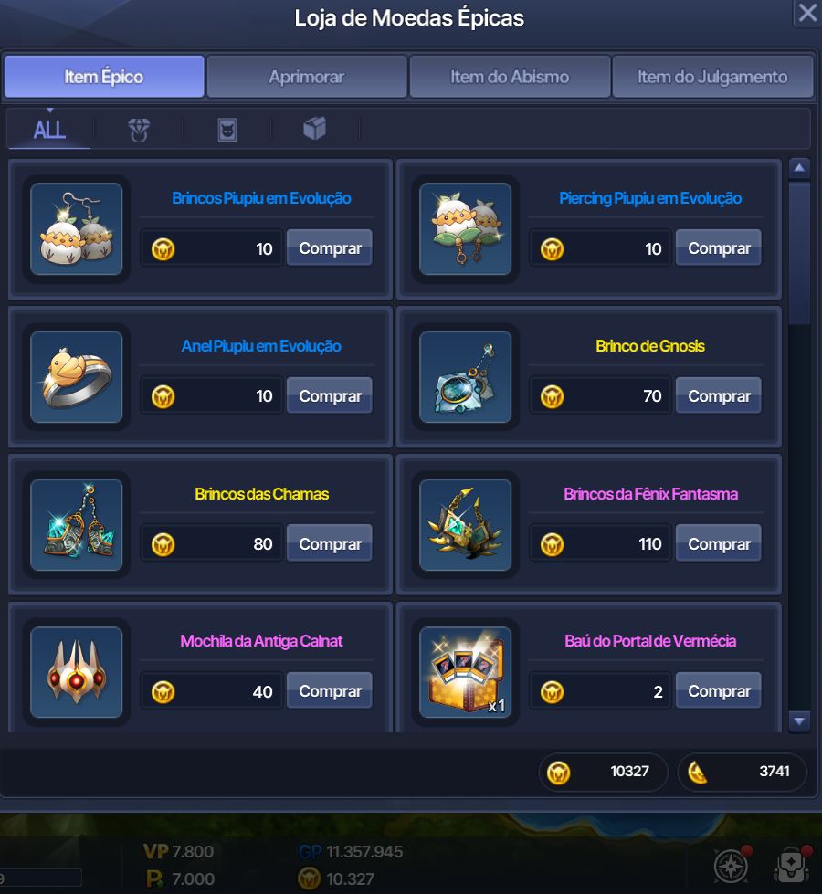 Conta Mid Grand Chase Classic Epic Games