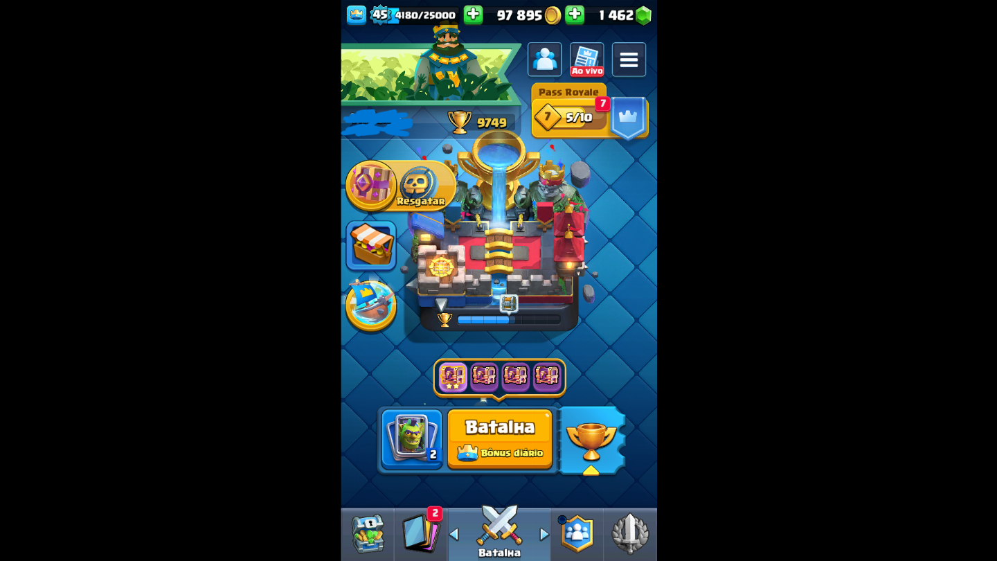 Conta de clash royale com 9800 trofeus conta boa demais valor negociavel!!