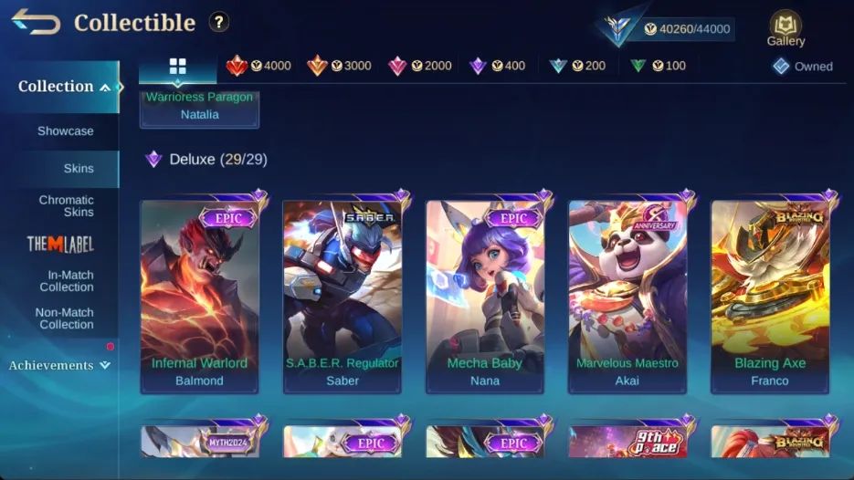 CONTA MOBILE LEGENDS COM 210 SKINS [SMURF] LEIA DESCRIÇÃO
