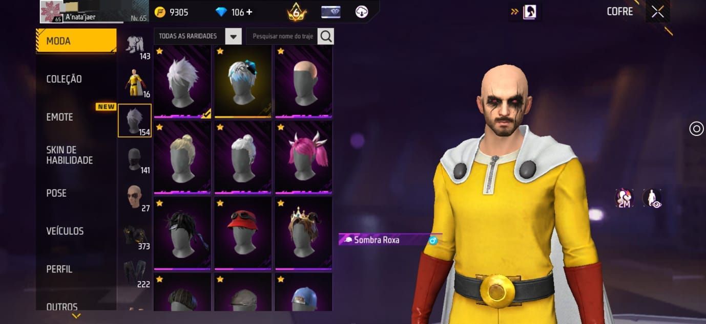 CONTA FREE FIRE GEMADA, PRIME 6, ID 8 DIGITOS RARÍSSIMA!!