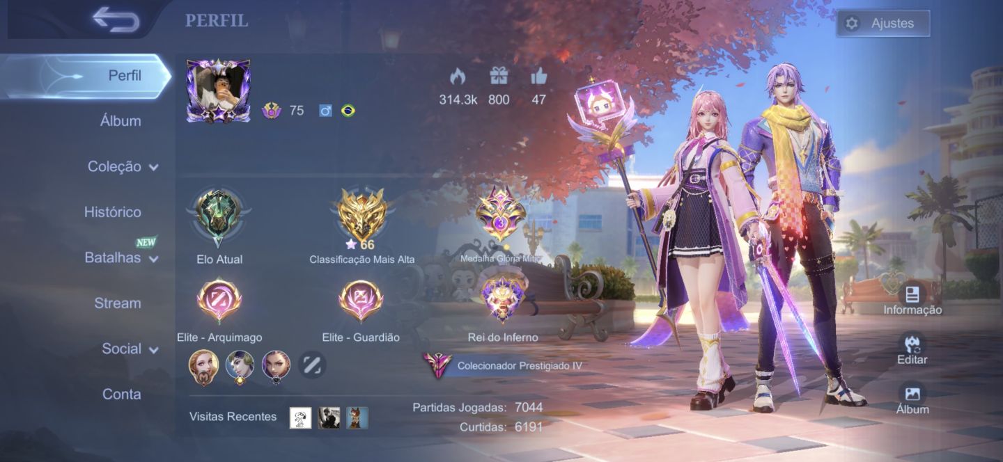 CONTA MOBILE LEGENDS/ SKINS RARAS