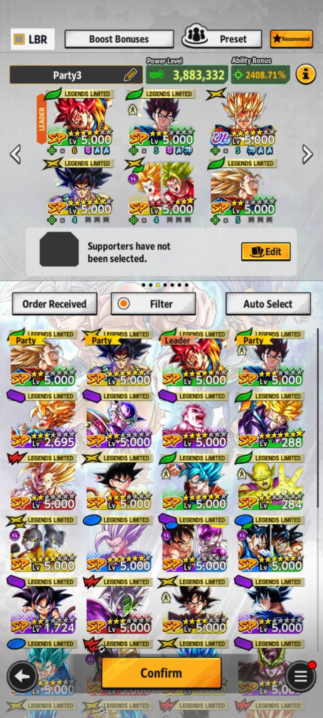 CONTA DRAGON BALL LEGENDS SAIYAJINS