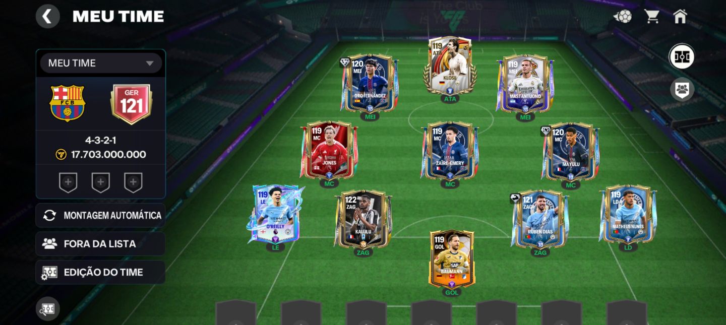 CONTAS FC MOBILE com GER 121 | GER 120