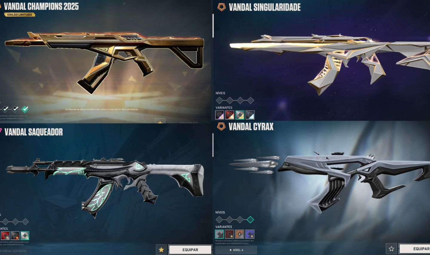 Conta valorant vandal champions 2025 + 5 facas + 42 skins