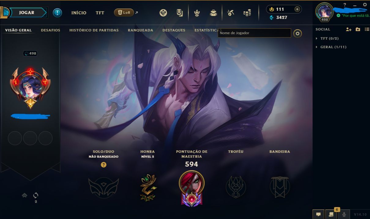 CONTA LOL 123 SKINS, 153 CAMPEÕES, CRIADA 2018