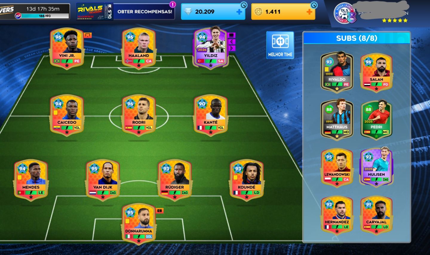 CONTA DE DREAM LEAGUE SOCCER 26 COM MUITOS DIAMANTES!!!