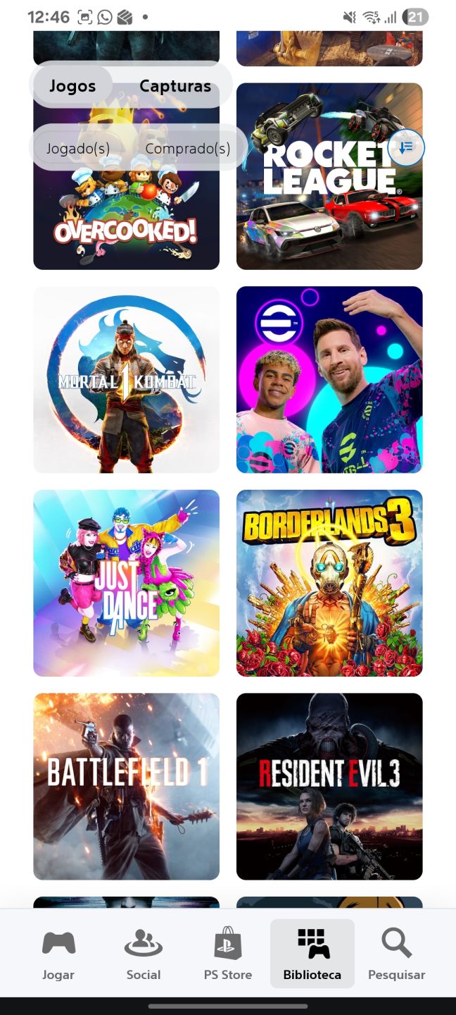 Conta PSN com jogos comprados de uso pessoal