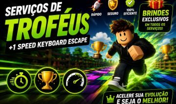 +1 SPEED KEYBOARD ESCAPE - SERVIÇOS DE UP - Farm, Rebirth, Troféus