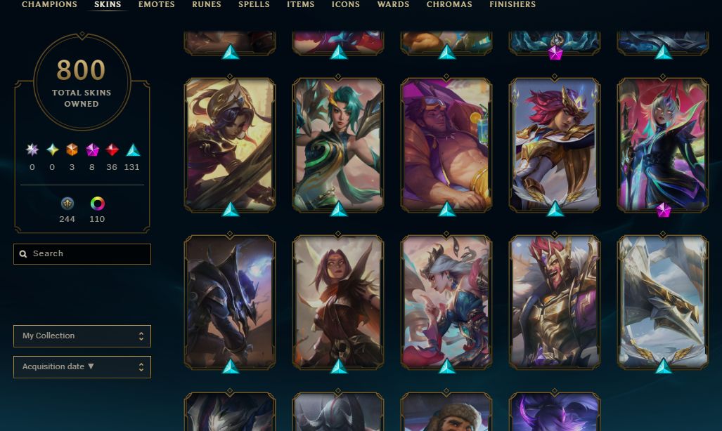Conta extremamente rara com todas as bordas raras e skins bugadas