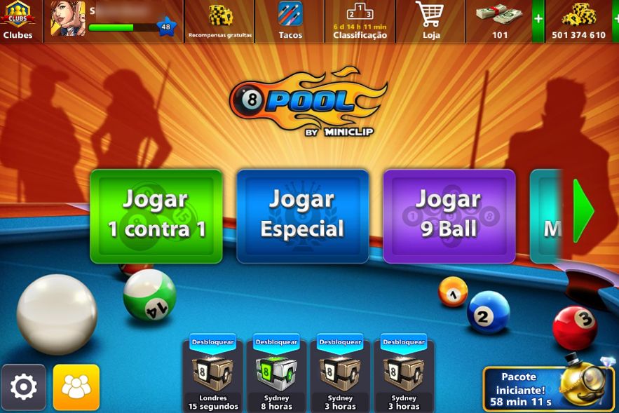8 BALL POOL CONTAS COM FICHAS + CASH + TACOS LENDÁRIOS | ENTREGA AUTOMÁTICA