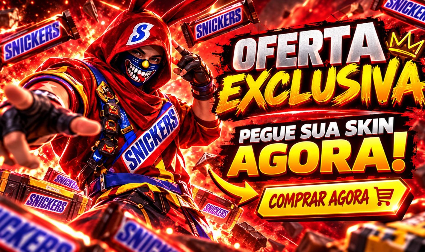 CODIGUIN SNICKERS FREE FIRE | ENTREGA IMEDIATA | PROMOÇÃO