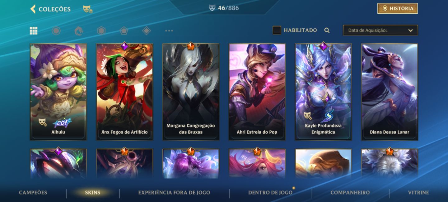 Conta com todas skin da miss Fortune