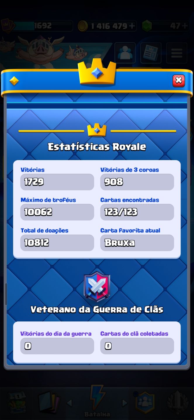 CONTA CLASH ROYALE 1 MILHÃO DE OURO - 10 ANOS - 10K TROFÉUS