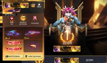 Conta free fire gemada com barbinha, punho, bandeirao, angelical, prime 8