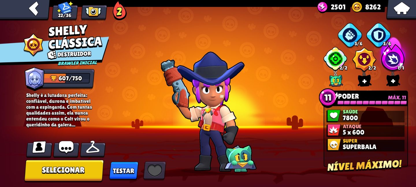 Brawl Stars 12.135 Troféus | Shelly Princesa + Ash Ninja Original + Skins Raras