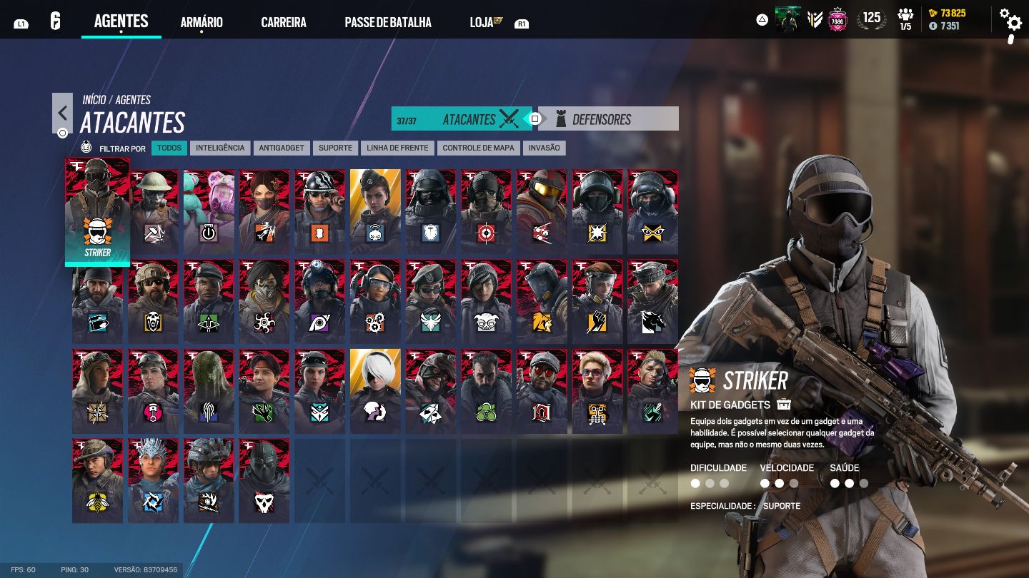 Conta R6 Champion com TODAS Geleiras, Pro Leagues Ano 1 e Corridas - NEGOCIAVEL