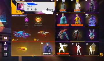 Contas de Free Fire Varias Skin Rara! Com 516 Peitorais!!