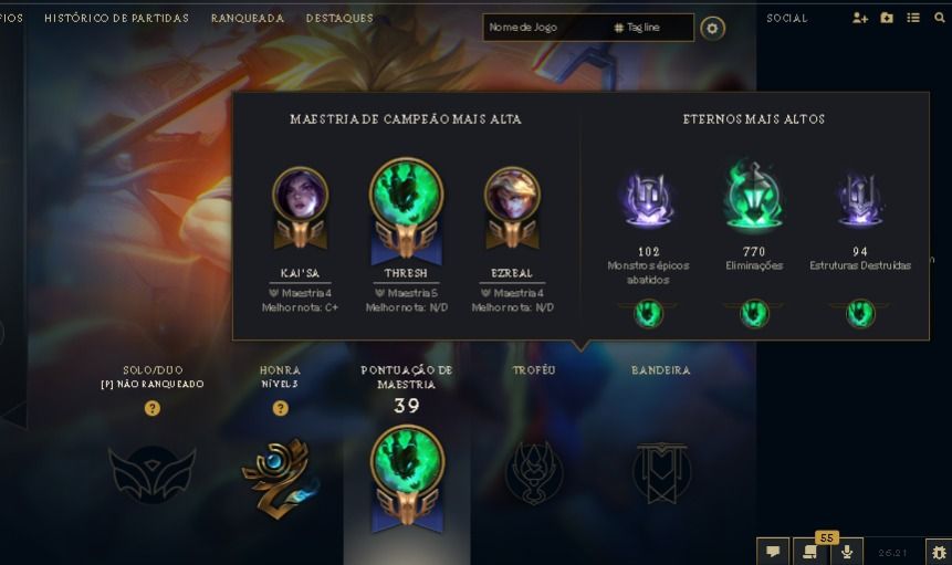 CONTA UNRANKED LOL