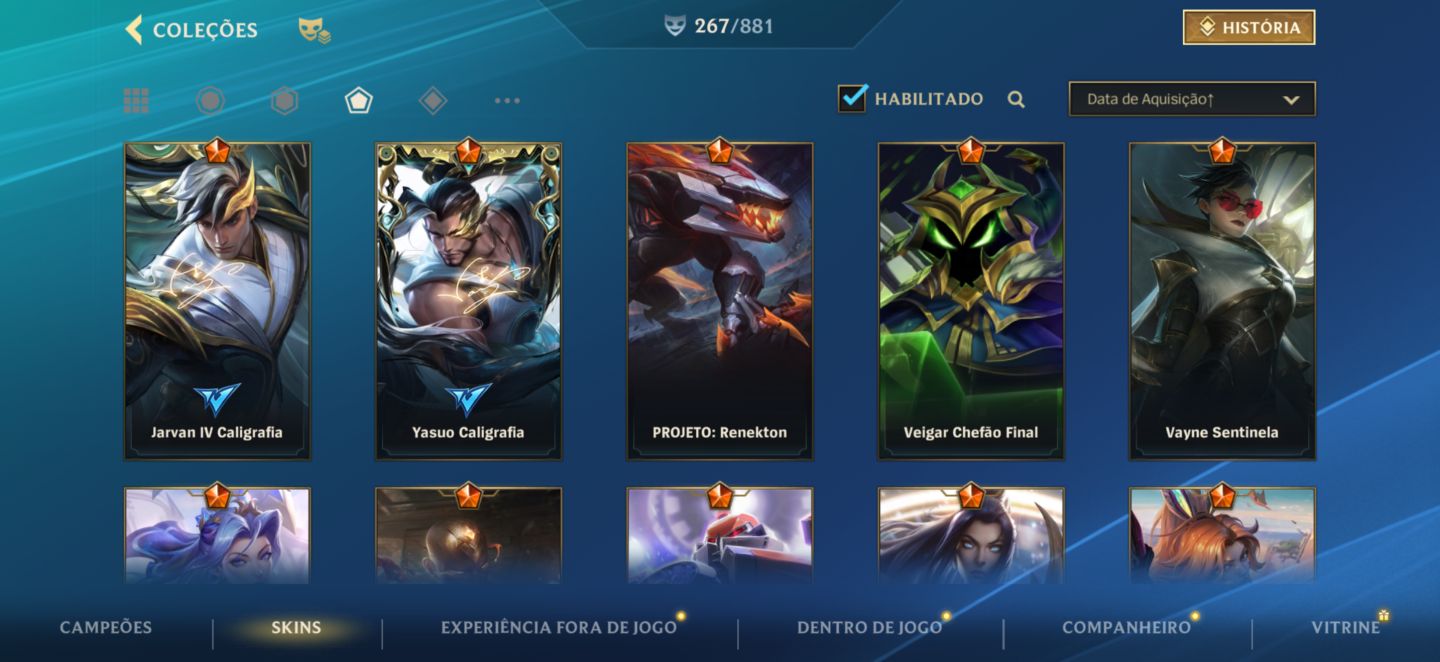 CONTA WILD RIFT - 279 SKIN NVL:203 (Primeiros passes) RARA