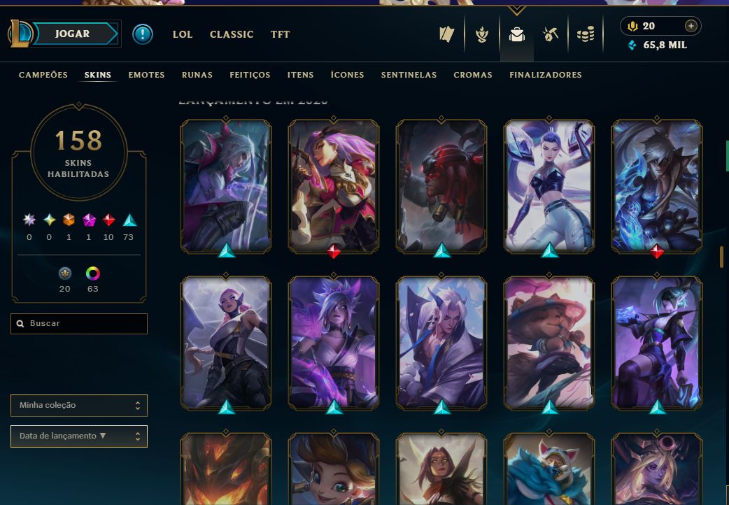 CONTA DE LEAGUE OF LEGENDS ESMERALDA TODOS OS PERSONAGENS LIBERADOS!