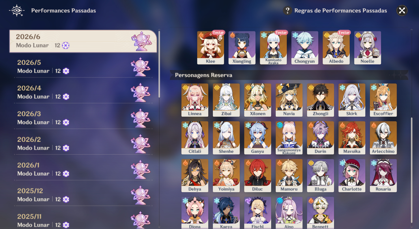 Serviços Genshin - Endgame, Builds, e exploração