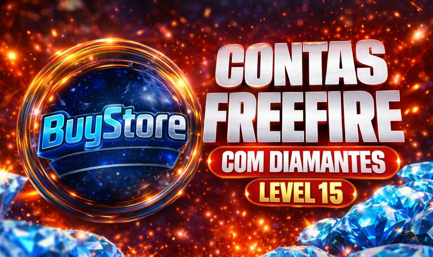 (CONTAS FREE FIRE) LV15 COM SKINS + DIAMANTES