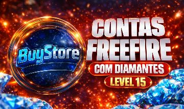 (CONTAS FREE FIRE) LV15 COM SKINS + DIAMANTES