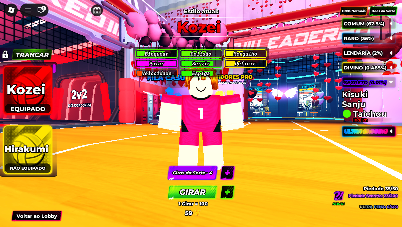 Conta roblox a venda, blox fruit, blue lock, voleyball