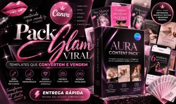 [MELHOR PREÇO!] PACK DESIGN CANVA VIRAL | ENTREGA RÁPIDA | + ACESSO VITALÍCIO