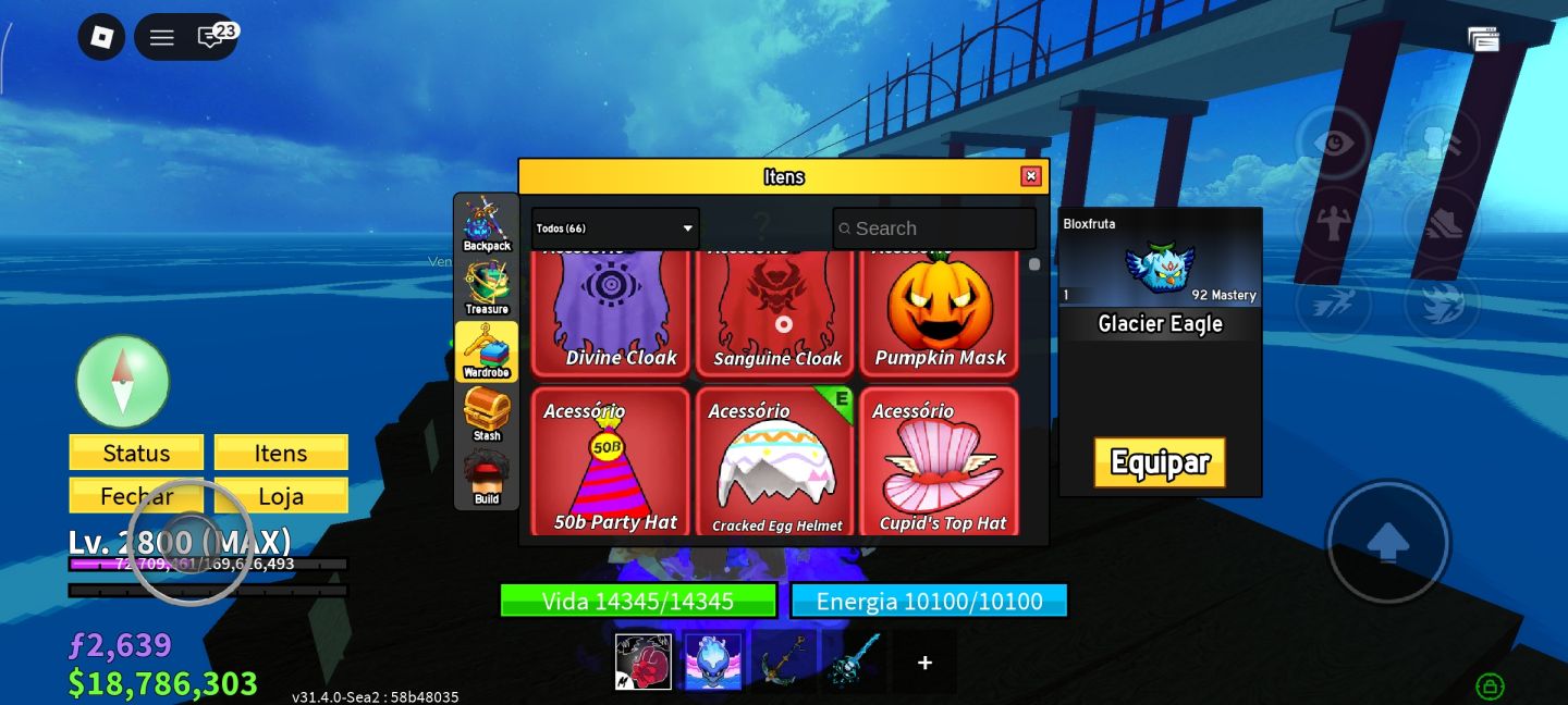 CONTA TOP FULL RARA NO BLOX FRUITS