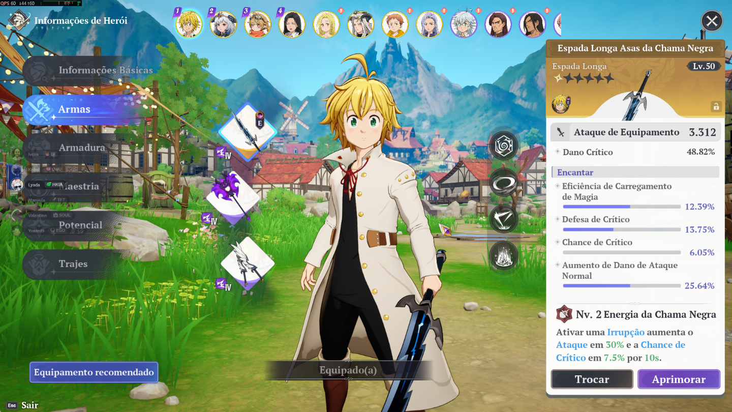THE SEVEN DEADLY SINS conta com 99k de poder, 3 pets lendários, conta 100% F2P!!