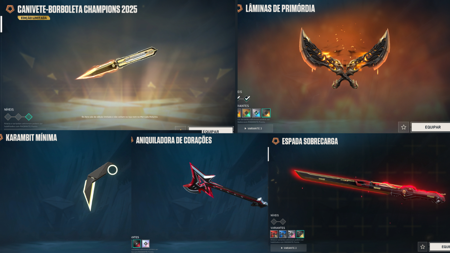 Conta valorant vandal champions 2025 + 5 facas + 42 skins