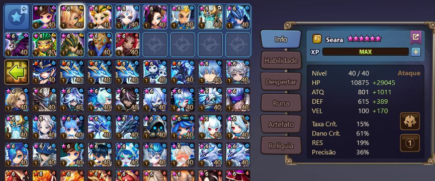CONTA END GAME COM 4 LDs: GIANA + WOLYIUNG + ZERATU + PONTOS