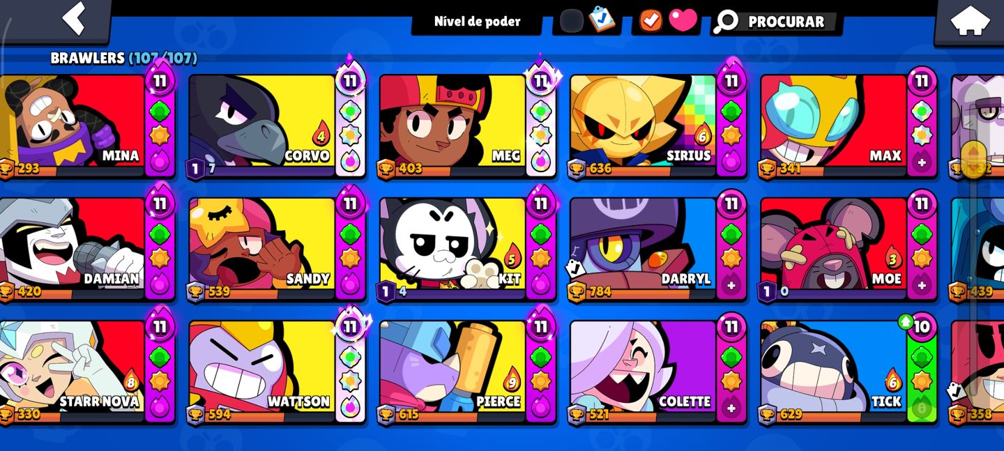 BRAWL STAR| 37.987 Troféus |107 Brawler | Muitos Poder 11 | Conta Completo
