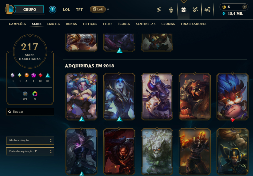 Conta LoL 217 Skins + All Champs | Gold/Esmeralda TFT | 2015