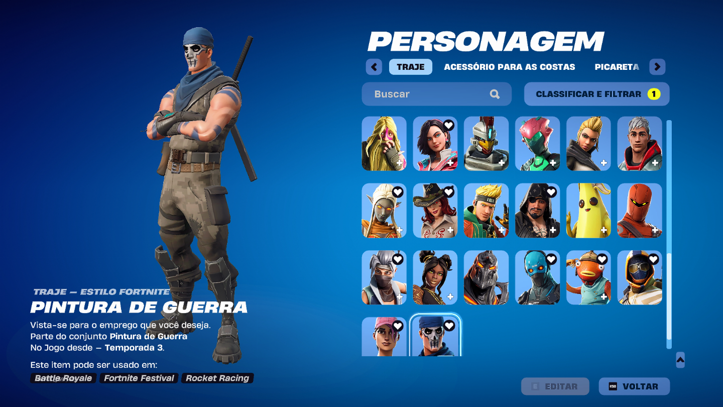 CONTA OLD FORTINITE PARA FÃ DE METALLICA (V-BUCKS DIÁRIOS - SALVE O MUNDO)