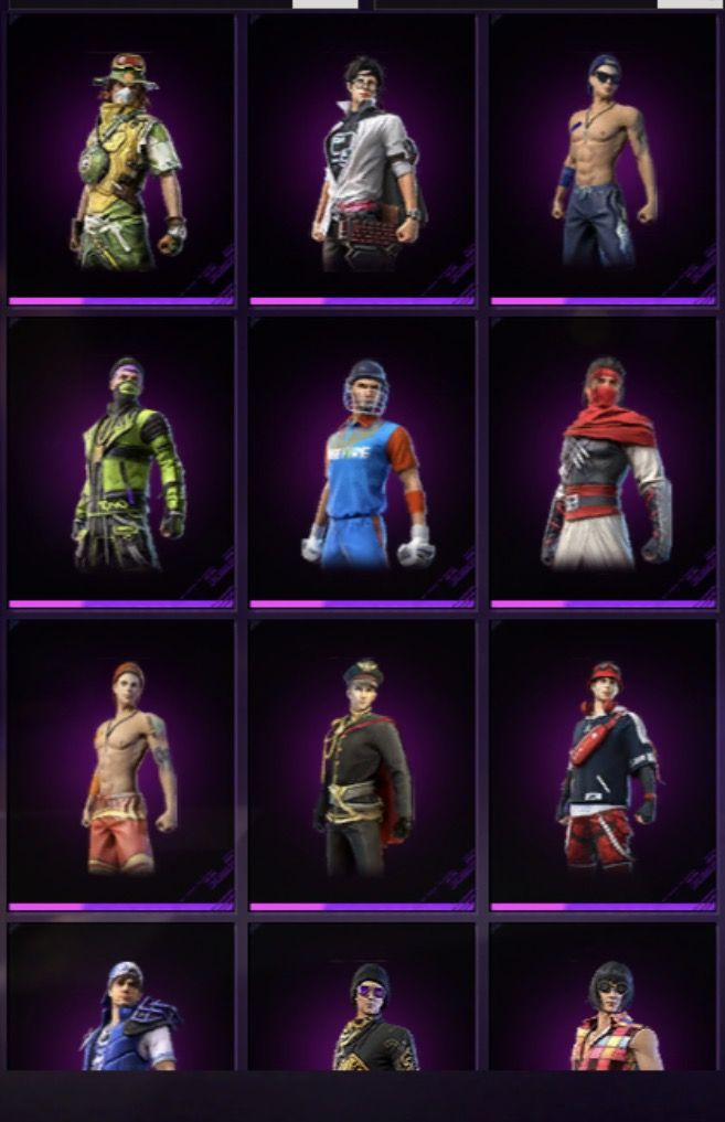 Conta de Free Fire com Sombra Roxa + Hypado e Várias outras roupas