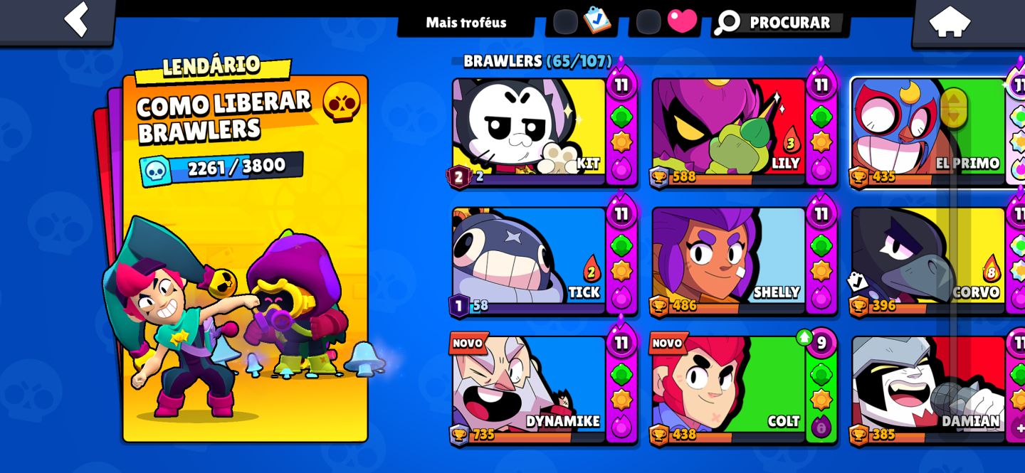CONTA BRAWL STARS 2019 SIRIUS + DAMIAN 65 BRAWLERS