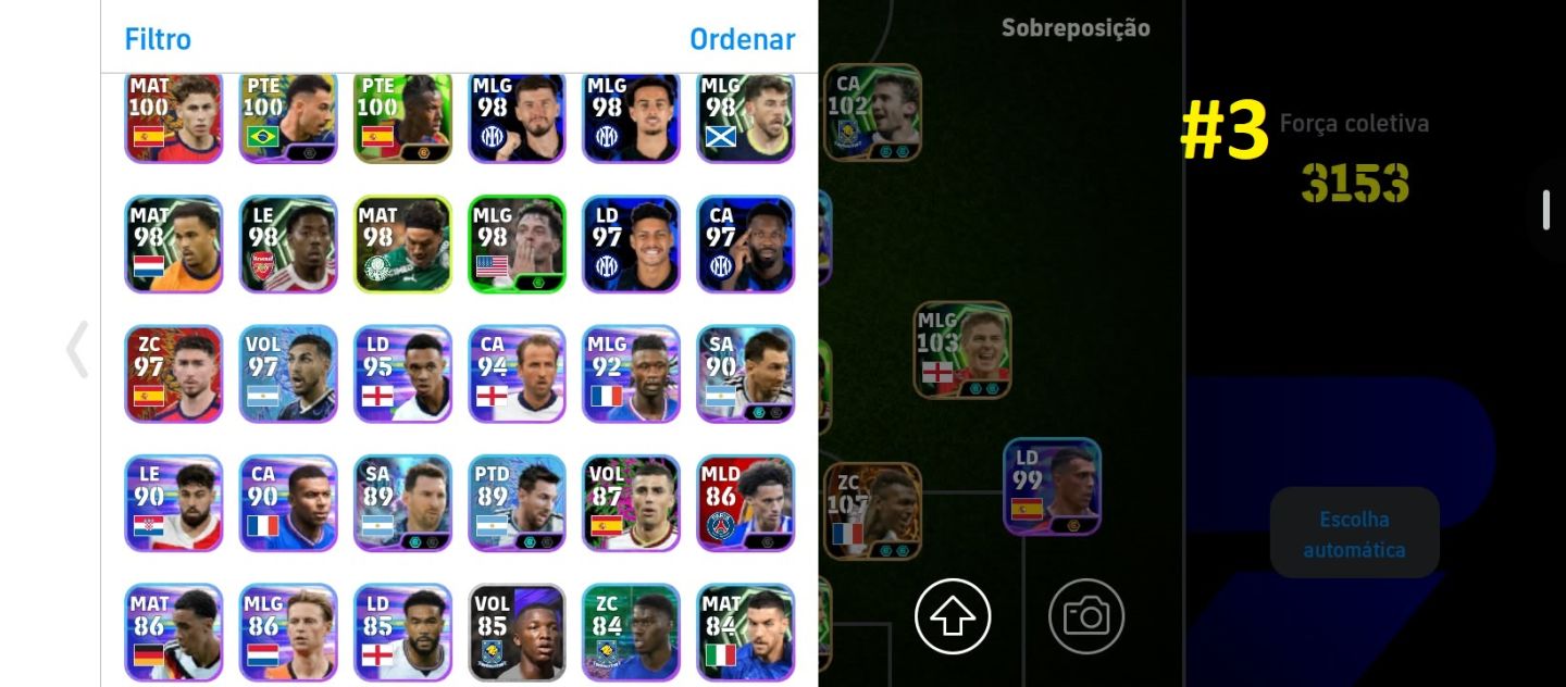 Conta Efooball Mobile Iniciante com Moedas e Varios Épicos Top