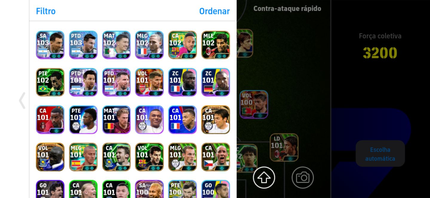 Conta efootball 3200 competitiva , obs: (contém login no google play)